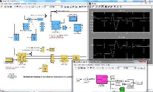 دانلود فایل  شبیه سازی برای اتصال مکانیکی ژنراتور سنکرون با سیستم الکتریکی (سیستم تحریک)